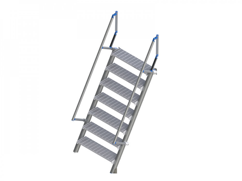 Scala a rampa in alluminio con gradini grigliati Stairway 60GR
