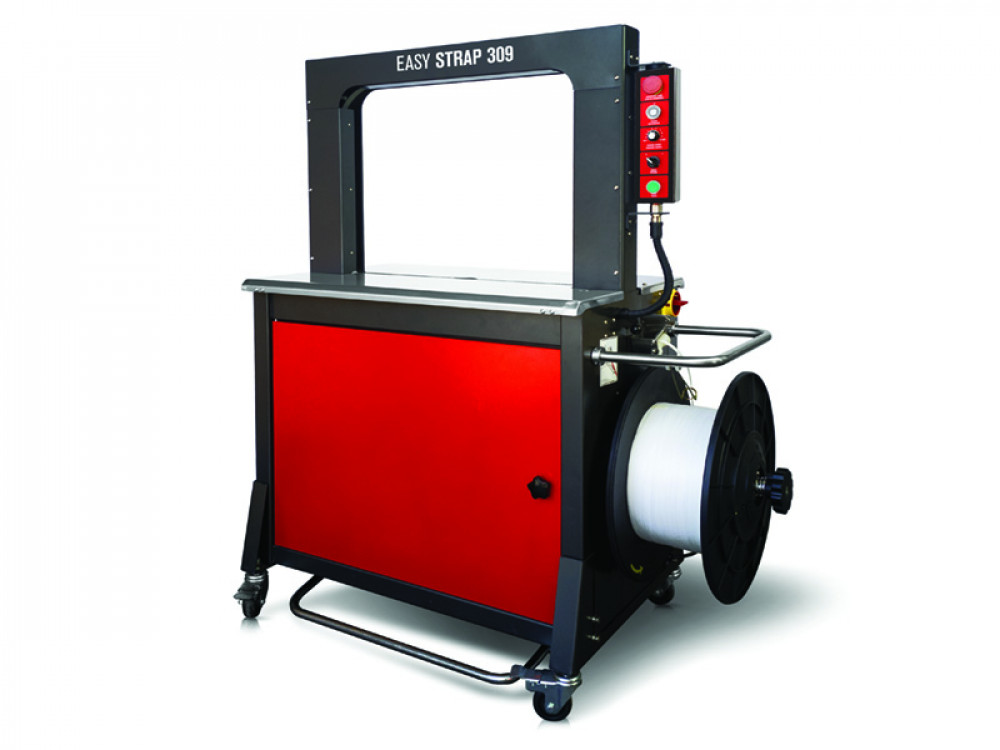 Easy Strap 309 automatic strapping machine with operator